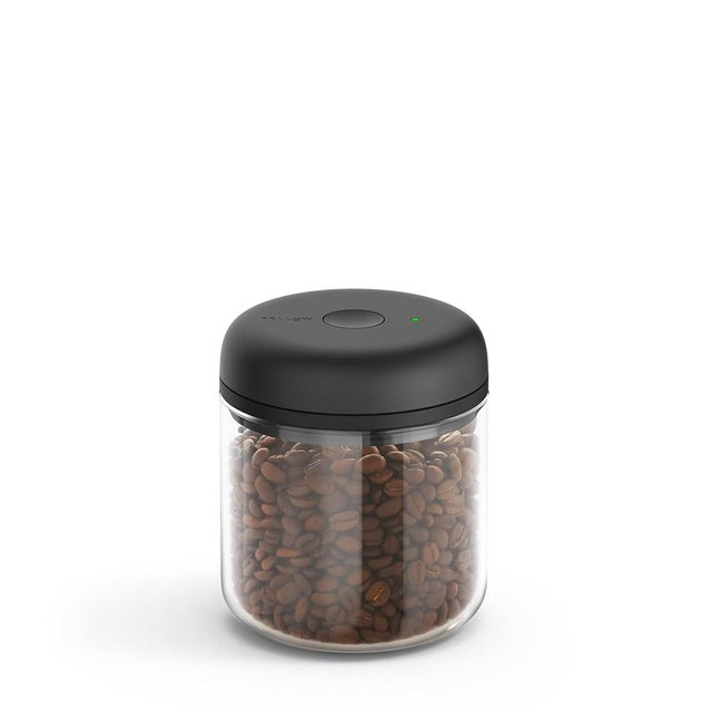 Fellow Atmos Electric Vacuum Canister & Storage Container - Airtight Coffee & Food Storage Containers - Coffee Containers - 1.2 Liter - Matte Black (Clear Glass, 0.7 Liter)