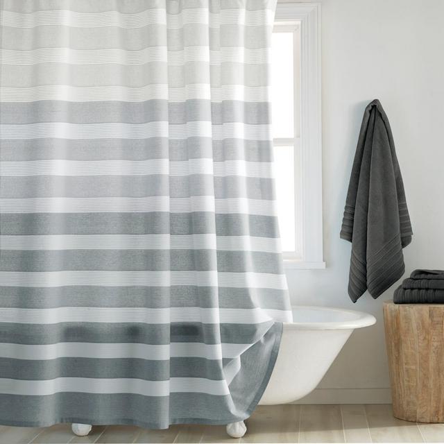 DKNY Highline 72-Inch x 84-Inch Stripe Shower Curtain in Grey