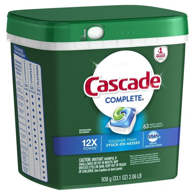 Cascade Complete Actionpacs Fresh Scented Dishwasher Detergent - 63ct