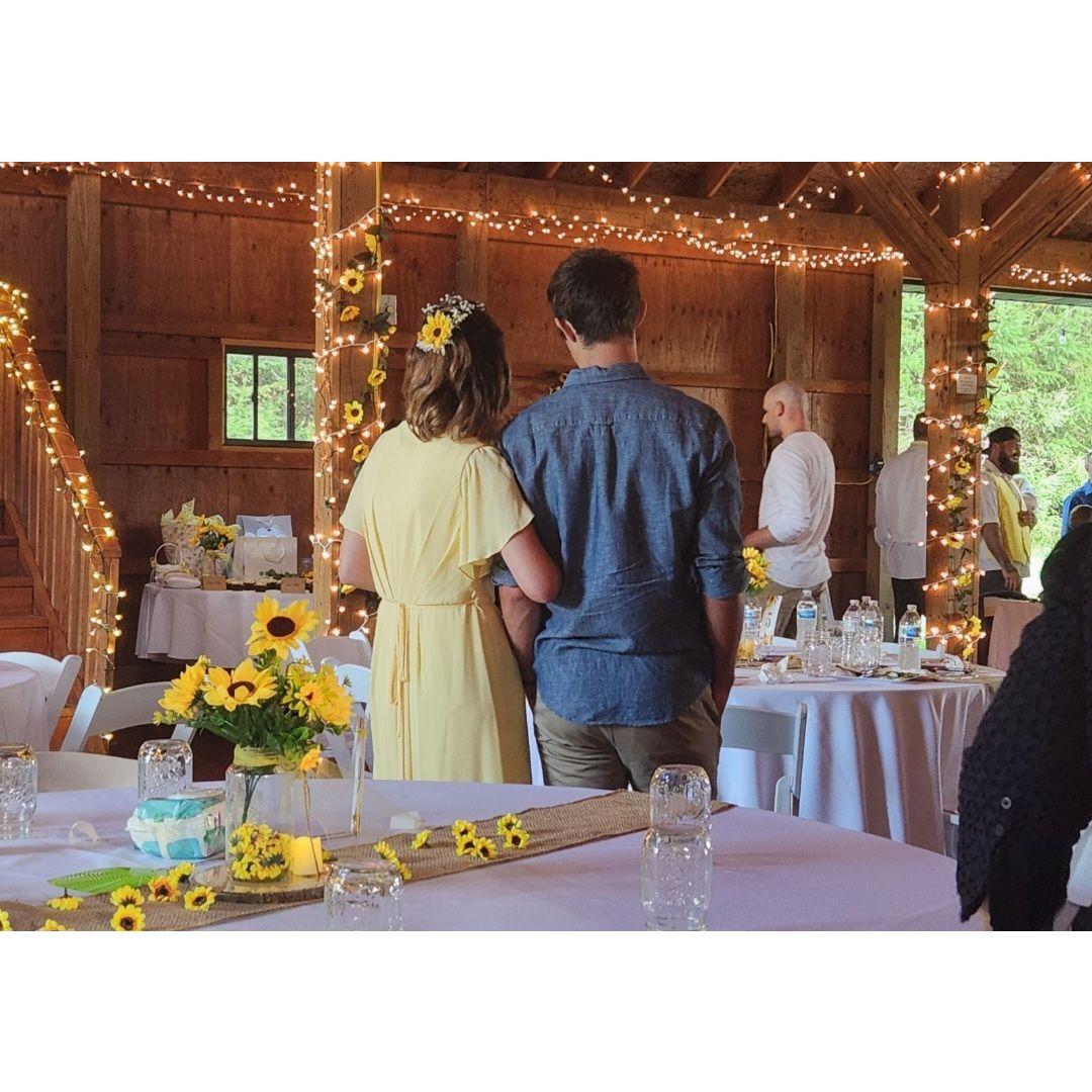At my best friends wedding. Little did we know we'd be married 2 years later!