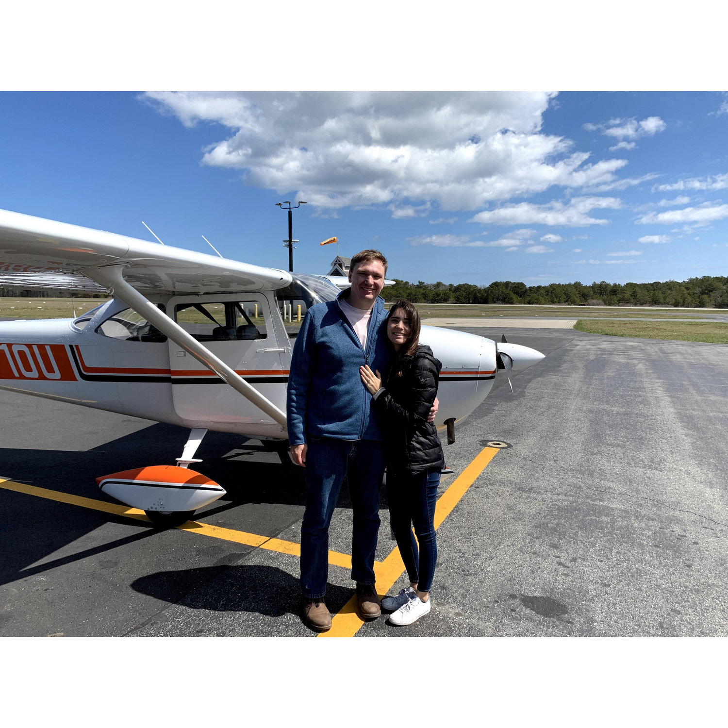 Mini airplane ride in Chatham, Cape Cod. Engagement weekend 2021