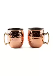 Cambridge Silversmiths2 Pack of Hammered Copper Moscow Mule Mugs