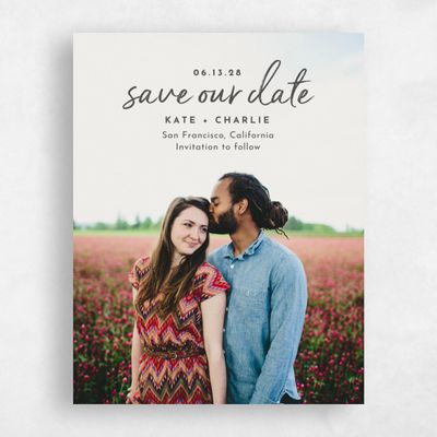 Black Standard Wedding Save the Date - Riverside Type