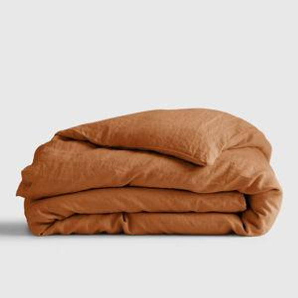 European Linen Duvet Cover in Terracotta