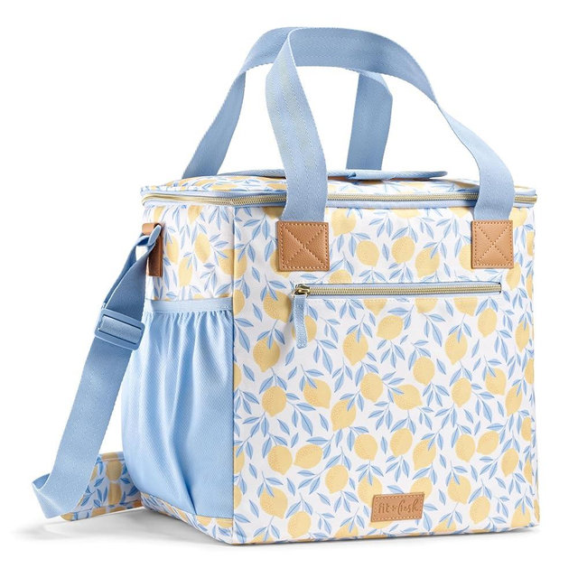 Fit & Fresh, 24-Can Soft Cooler Bag Insulated Leak-Resistant, Portable Soft Cooler, Large Cooler, Soft Sided Cooler Bag, Travel Cooler, Lemon Vines