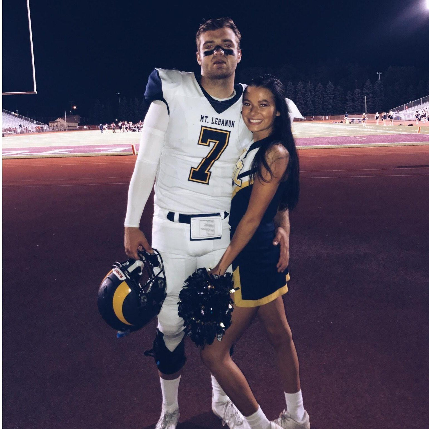 Living our Friday Night Lights dream as quarterback and head cheerleader. What a time to be alive...
