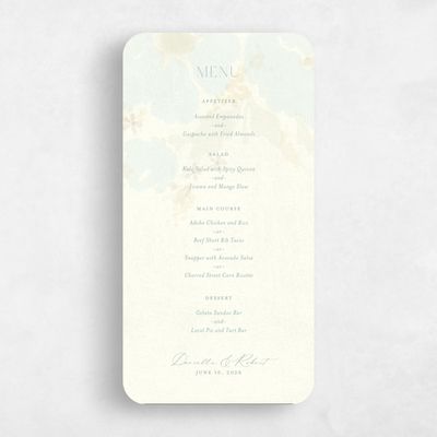 Blue Rounded Wedding Menu - Elidure