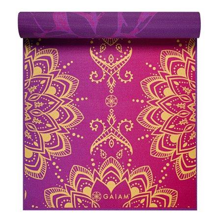 Gaiam Premium Reversible Yoga Mat, Royal Bouquet, 6mm