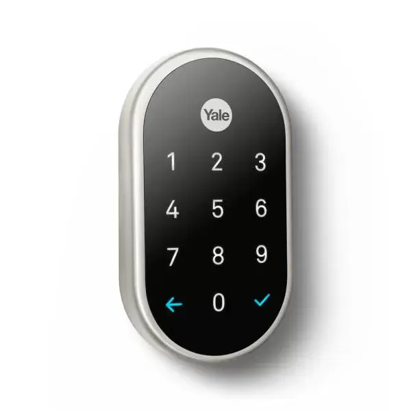 Nest x Yale Lock - Tamper-Proof Smart Deadbolt Lock with Nest Connect - Satin Nickel