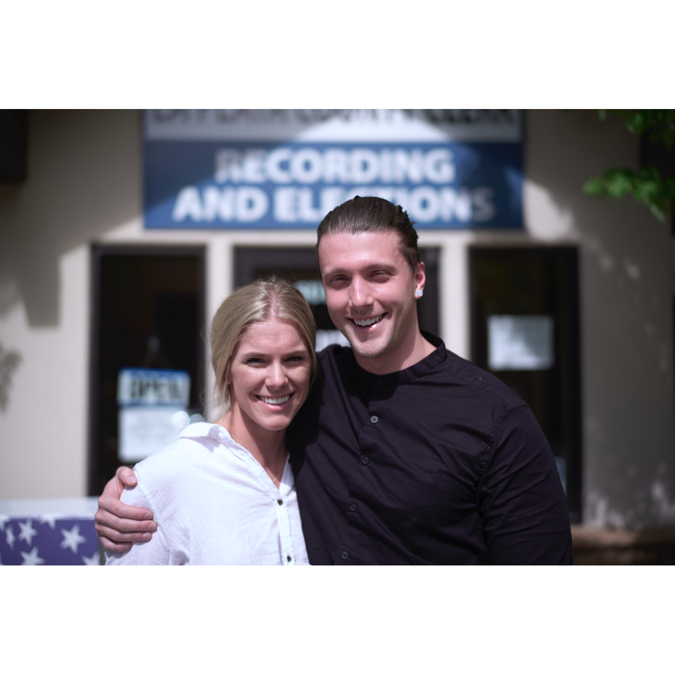 Picking up our marriage license!