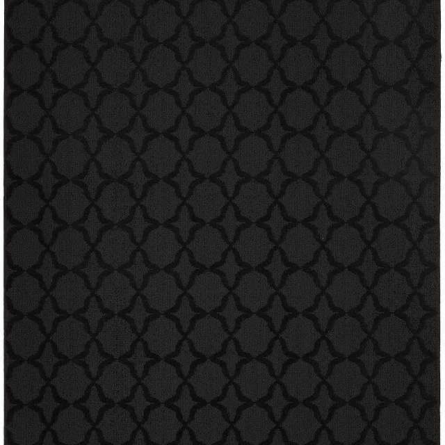 Garland Rug Sparta Non Slip Polypropylene 8 Ft. X 10 Ft. Black Area Rug- Ideal for Living Rooms & Hallways, Stylish & Durable for High-Traffic Areas
