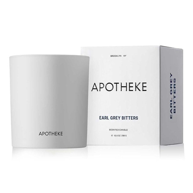 Apotheke Luxury Scented Candles for Home, Earl Grey Bitters - Aromatherapy Jar Candle with Soy Wax Blend