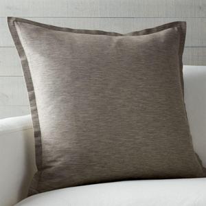 Linden Mushroom Grey 23" Pillow with Feather-Down Insert