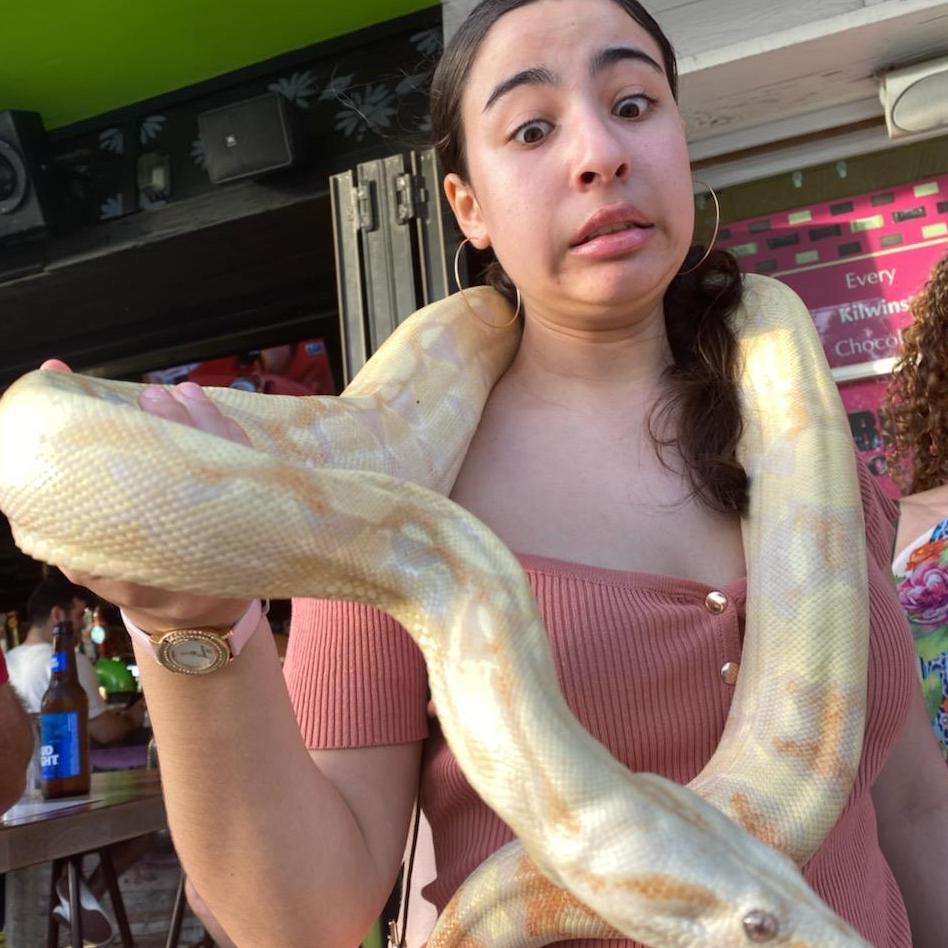 Yikes! Those beady red eyes on that snake!!!