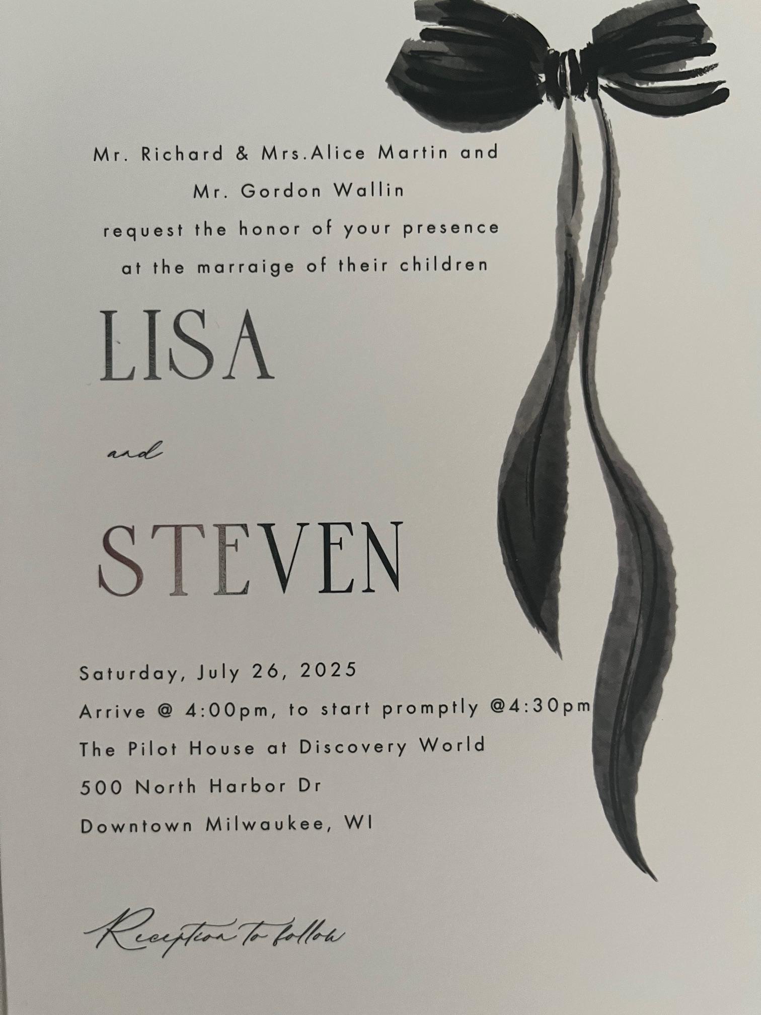 The Wedding Website of Steven Wallin and Lisa Martin