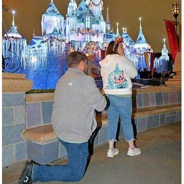 When Mark proposed!  Disneyland was lit up with all of the Christmas decorations!