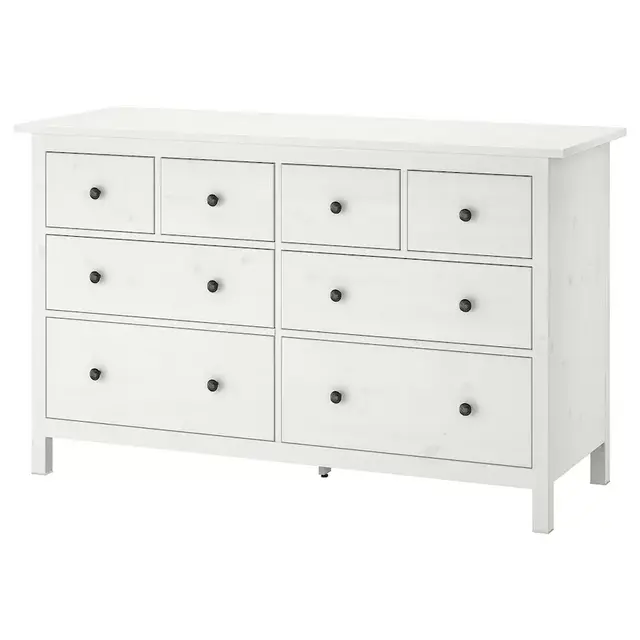 8-drawer dresser, white stain