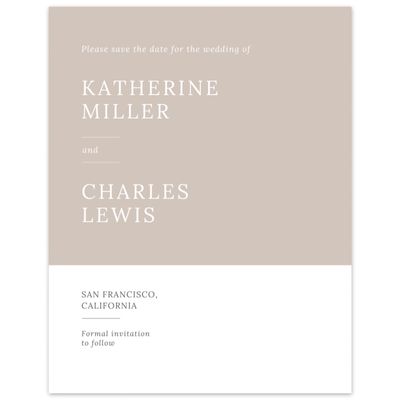 Tan, Brown Wedding Digital Save the Date - Stevens Border