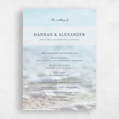 Grayed Navy, Grey Wedding Program - Havasu