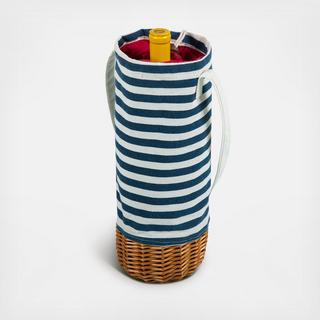 Malbec Insulated Canvas and Willow Wine Bottle Basket