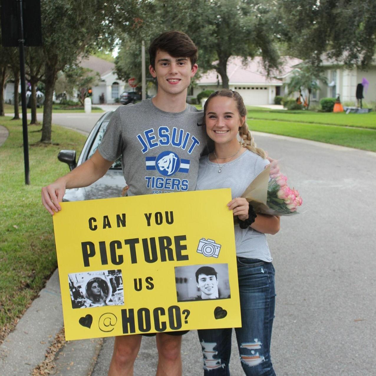 James homecoming proposal using photo's from Aarin's film photography class