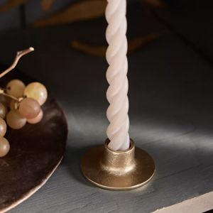 Gold Disc Taper Candle Holder