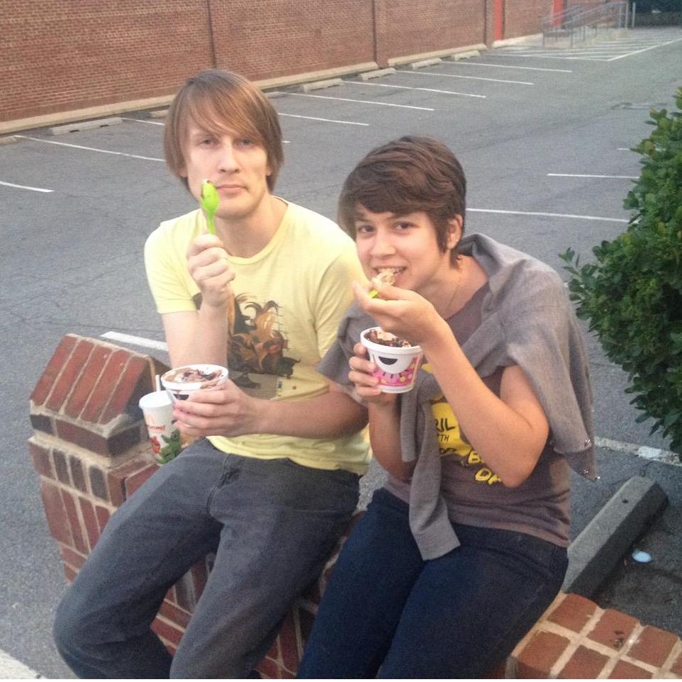 Our brief stint with matching haircuts