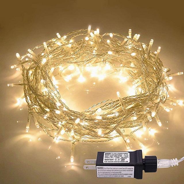 JMEXSUSS 100LED 42.6ft Indoor/Outdoor Fairy String Lights 30V 8 Modes Christmas Lights for Home, Christmas Tree, Wedding Party, Room,Wall Decoration, UL588 Approved (100LED, Warm White)