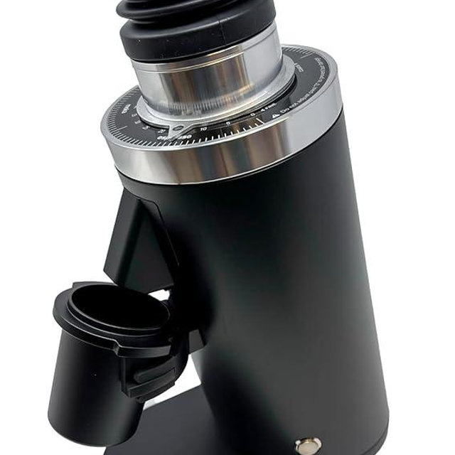 Turin DF64 Gen 2 Single Dose Coffee Grinder - 64mm Flat Burrs, Black or White, Stainless Steel or DLC Burrs, Low Retention, Stepless Adjustment (Stainless Steel Burrs, Black)