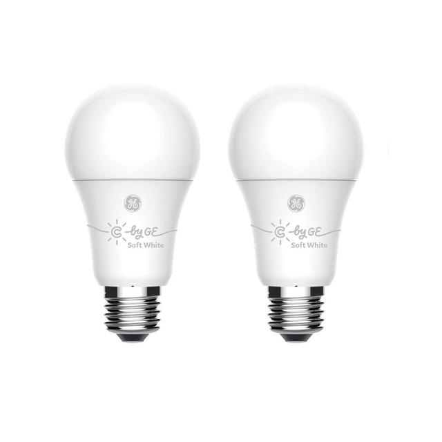 C by GE Soft White Smart Bulbs (2 LED A19 Light Bulbs), 60W Replacement, Bluetooth Enabled, Works with Google Assistant Without A Hub, Works with Alexa and Homekit With Hub