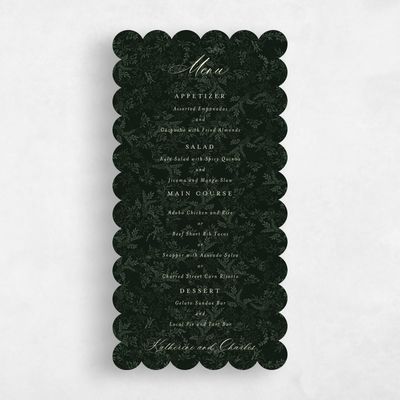Green Scalloped Wedding Menu - Emma