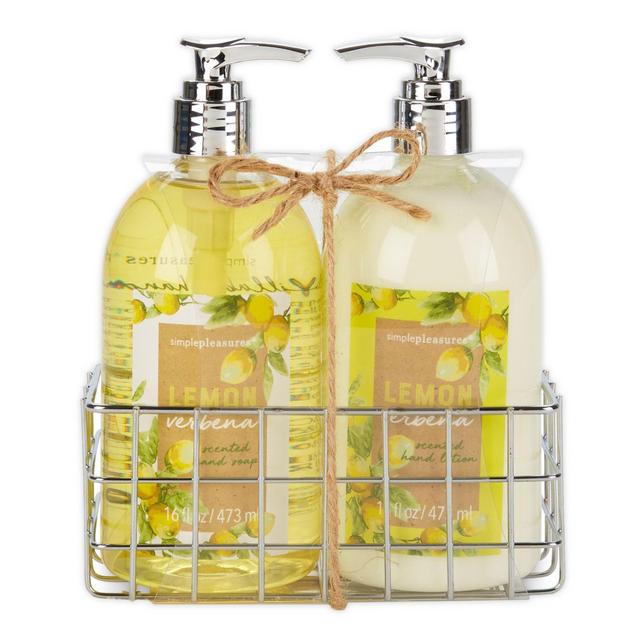 Simple Pleasures Fancy Caddy Hand Soap and Hand Cream in Lemon Verbena