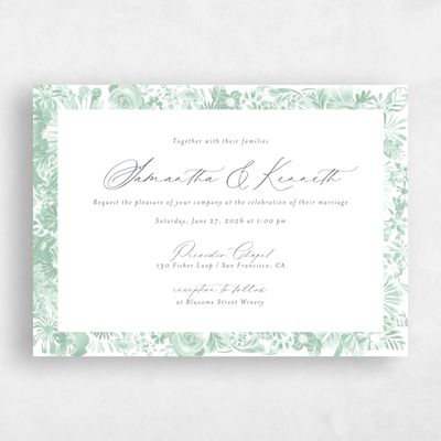 Celadon Green Wedding Invitation - Hallberg Landscape