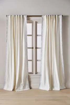 Maeve Cotton Embroidered Looped Curtain