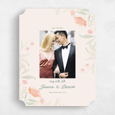 Beige Ticket Wedding Save the Date - Blysse Photo
