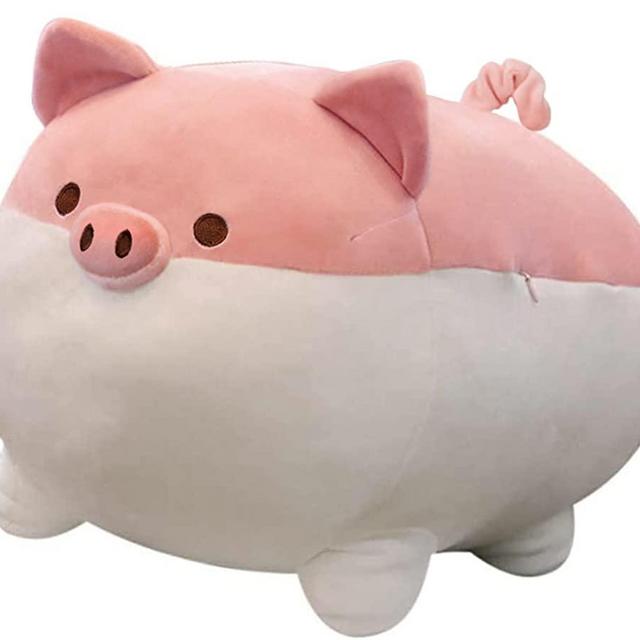 Auspicious beginning Stuffed Animal Pig Toy Anime Kawaii Plush Pig Soft Pillow, Plush Toy Gifts for Boys Girls (Pink, 19.6")