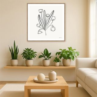 Floral Bouquet Print Framed Canvas Wall Art