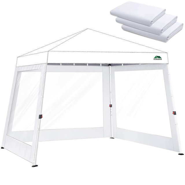 Clear Canopy Sidewalls for 10x10 Slant Leg Pop Up Tent,3 Pack Sunwalls Only,(White)