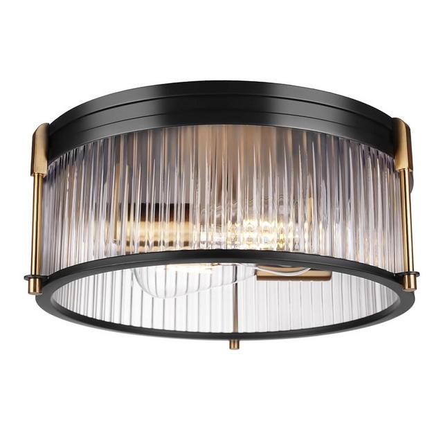 Rosient Farmhouse Flush Mount Ceiling Light, Rustic Ceiling Lamp Fixtures with Clear Glass Shade, Industrial Metal Cage Ceiling Light for Kitchen Bedroom Bathroom Hallway Entryway Porch