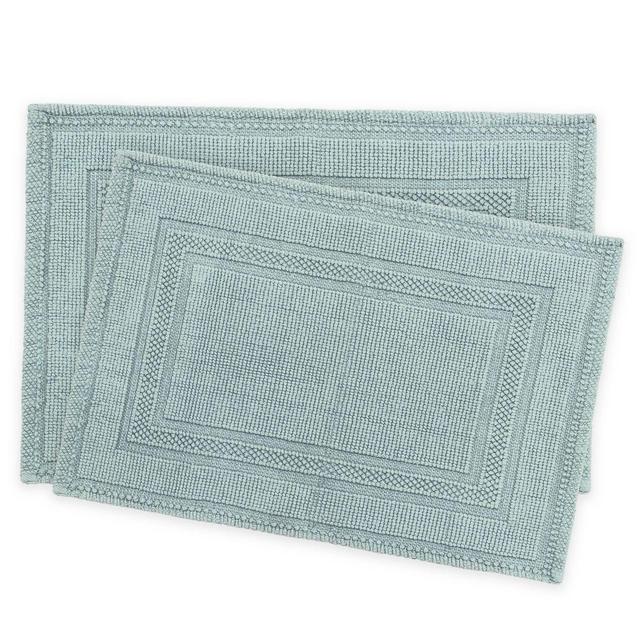 Jean Pierre Stonewash Racetrack Bath Rugs in Marine Blue (Set of 2)