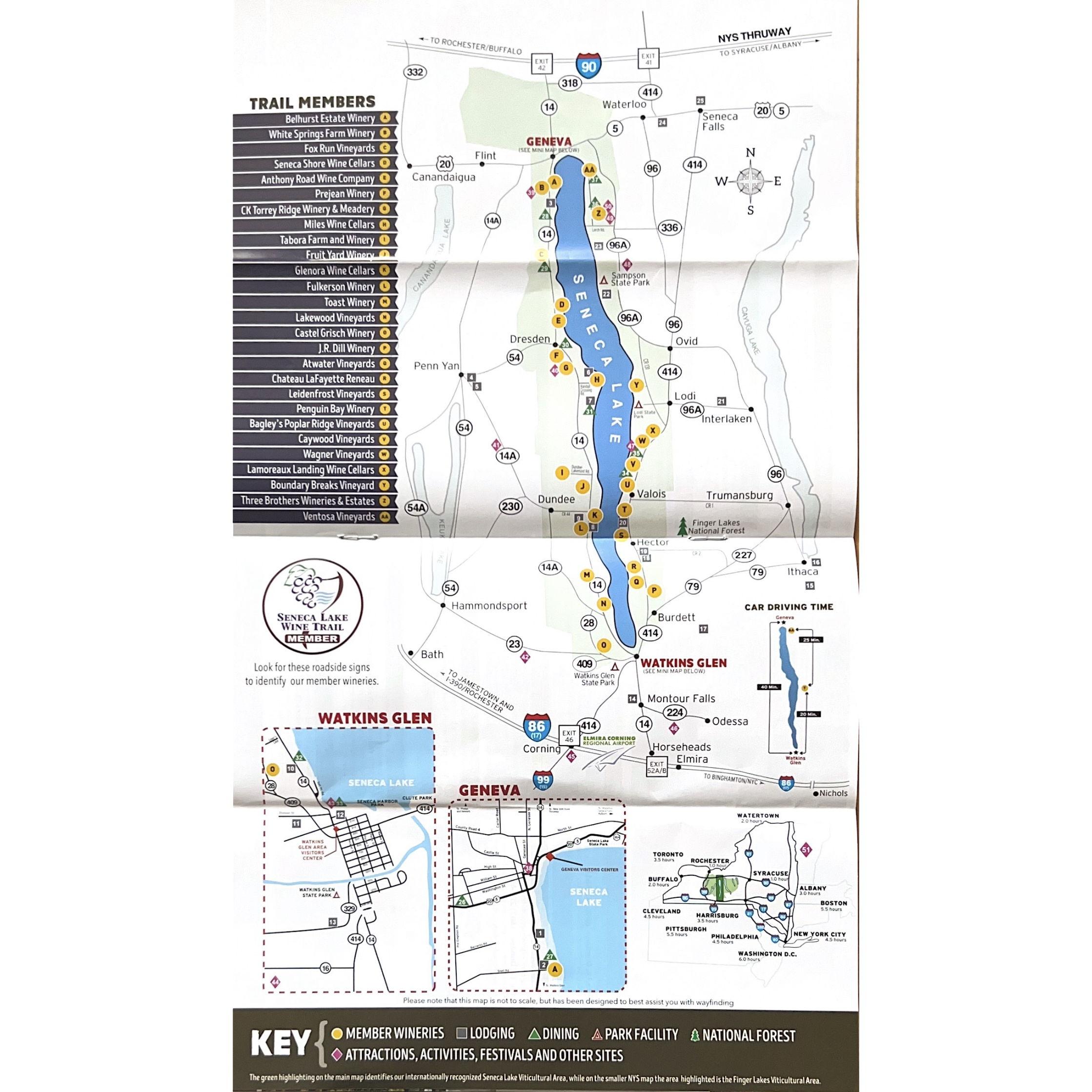 Map of Seneca Lake