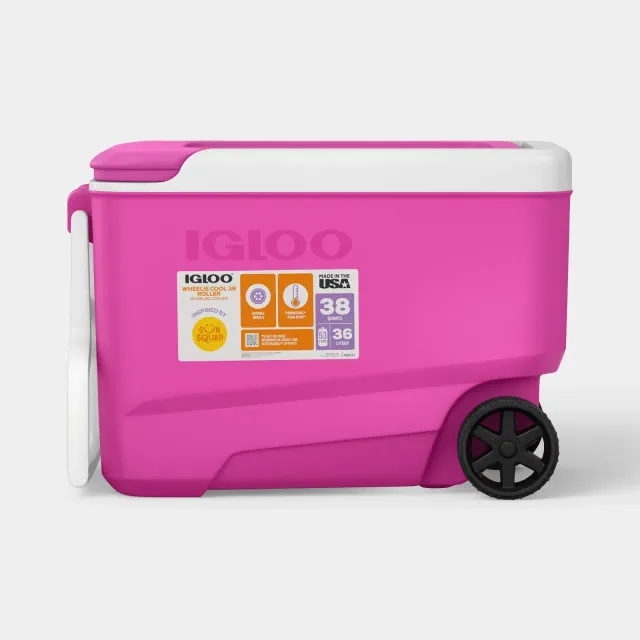 Sun Squad Wheelie 53 Cans/38qt Rolling Cooler - Pink Fizz