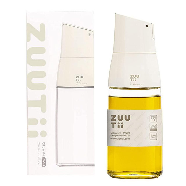 Zuutii Olive Oil Dispenser, Drip Free Spout Oil Dispenser Bottle for Kitchen Glass Oil and Vinegar Dispenser Set Olive Oil Bottle Cooking Oil Dispenser Soy Sauce Dispenser Oil Container Cream White