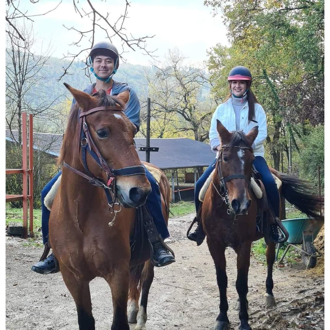 Riding through the Tuscany countryside.