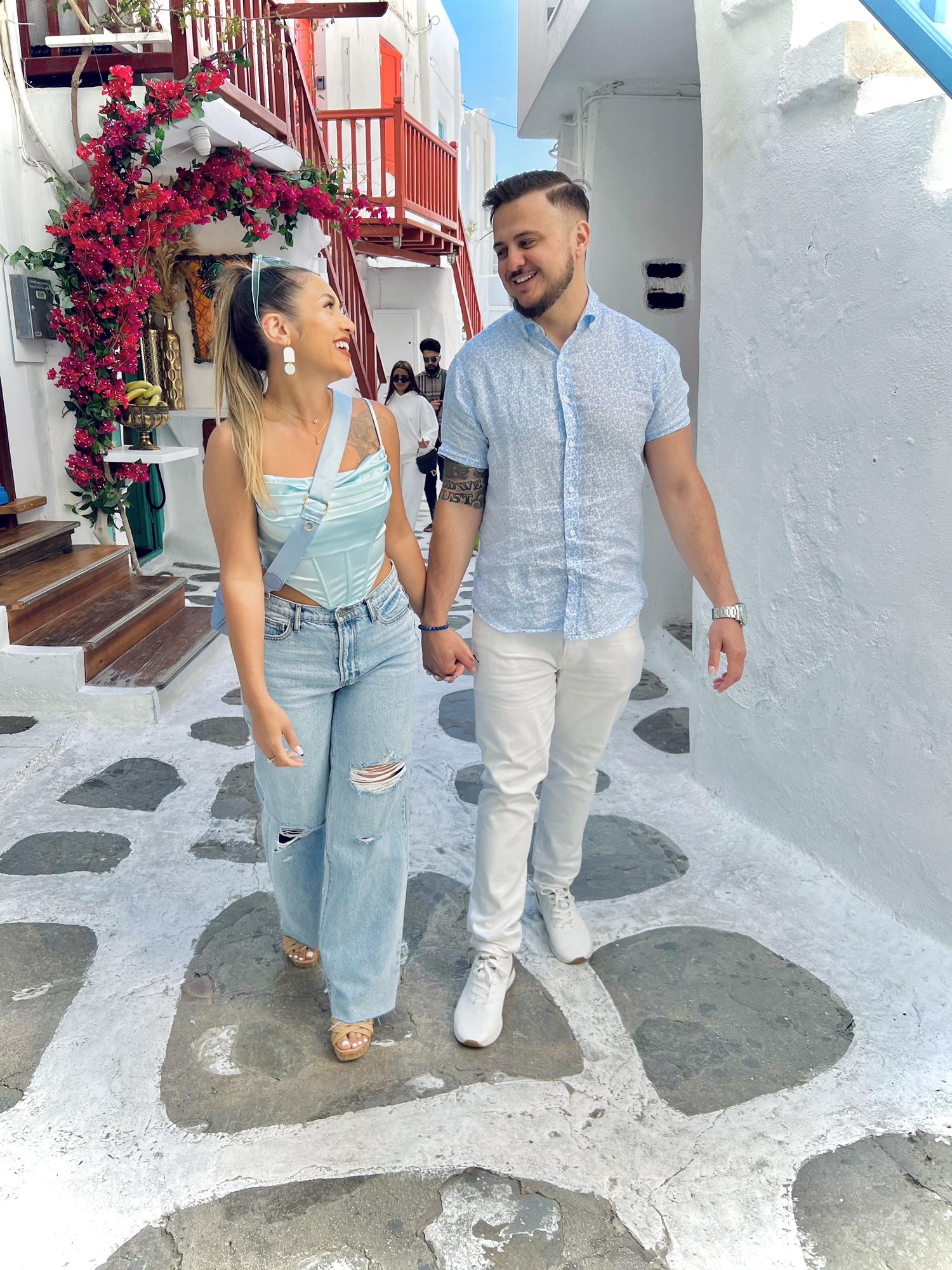 The day after our engagement in Mykonos, Greece 💙