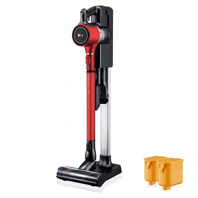 LG Cordzero A9 Charge, Two Batteries, for Carpet (A905RM) Cordless Stick Vacuum, Matte Red