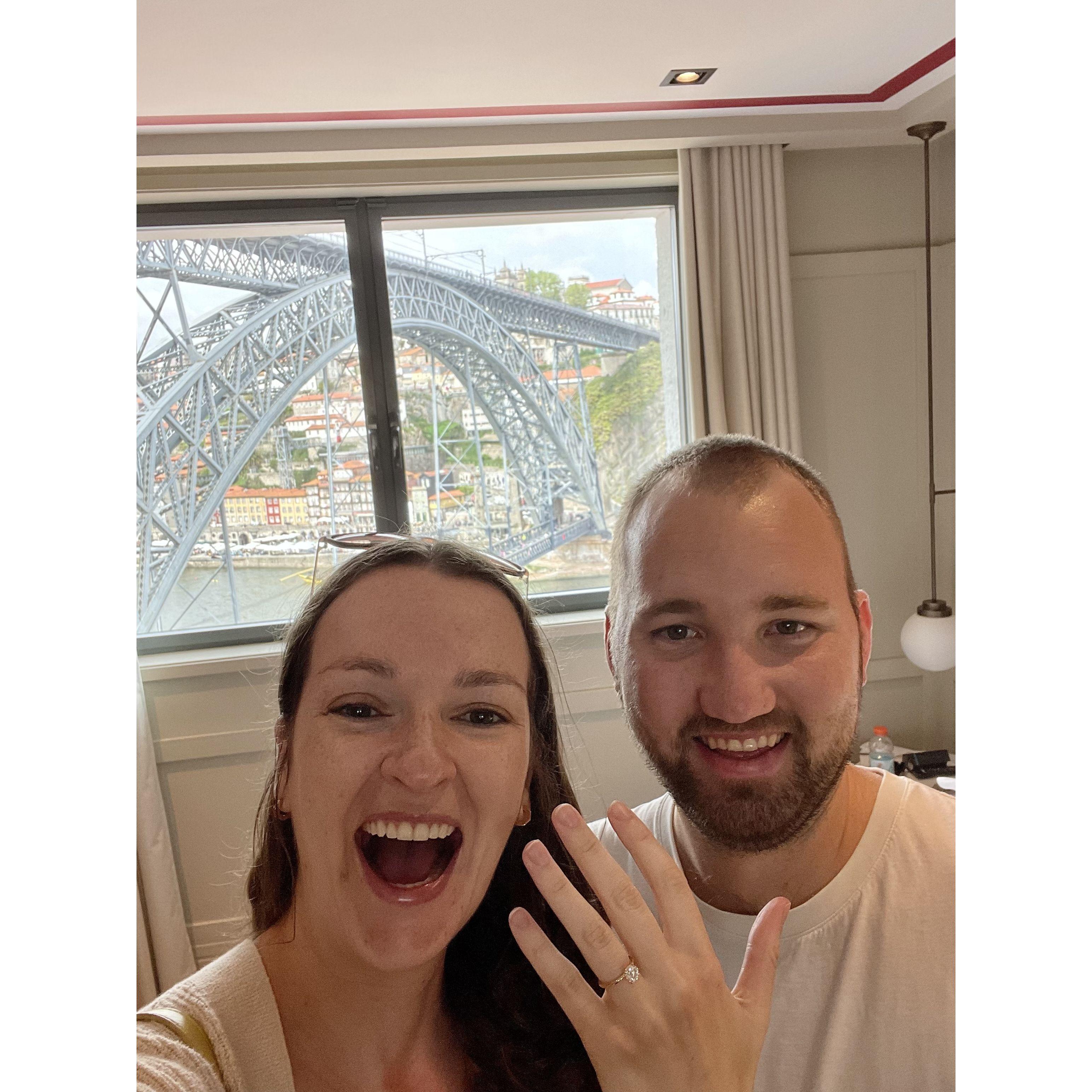 We got engaged in Porto, Portugal in 2023