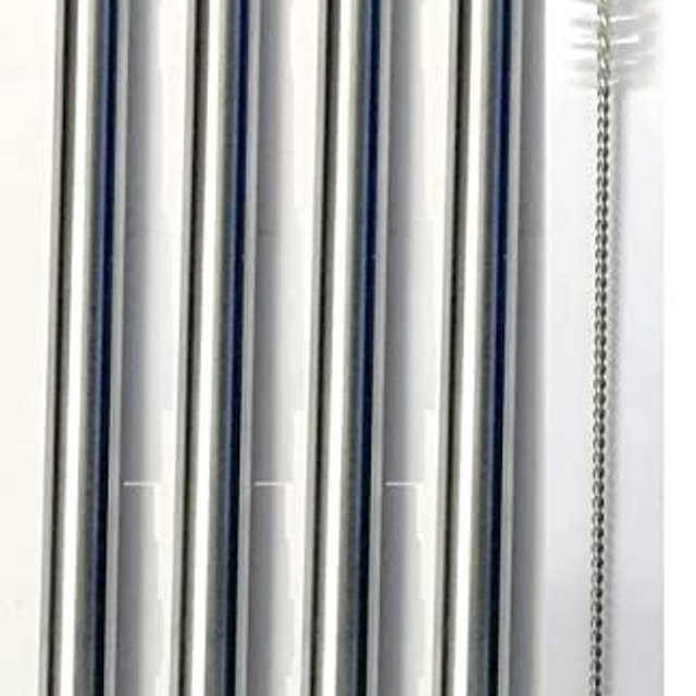 4 Stainless Steel Wide Smoothie Straws - CocoStraw Large Straight Frozen Drink Straw - 4 Pack + Cleaning Brush (4)