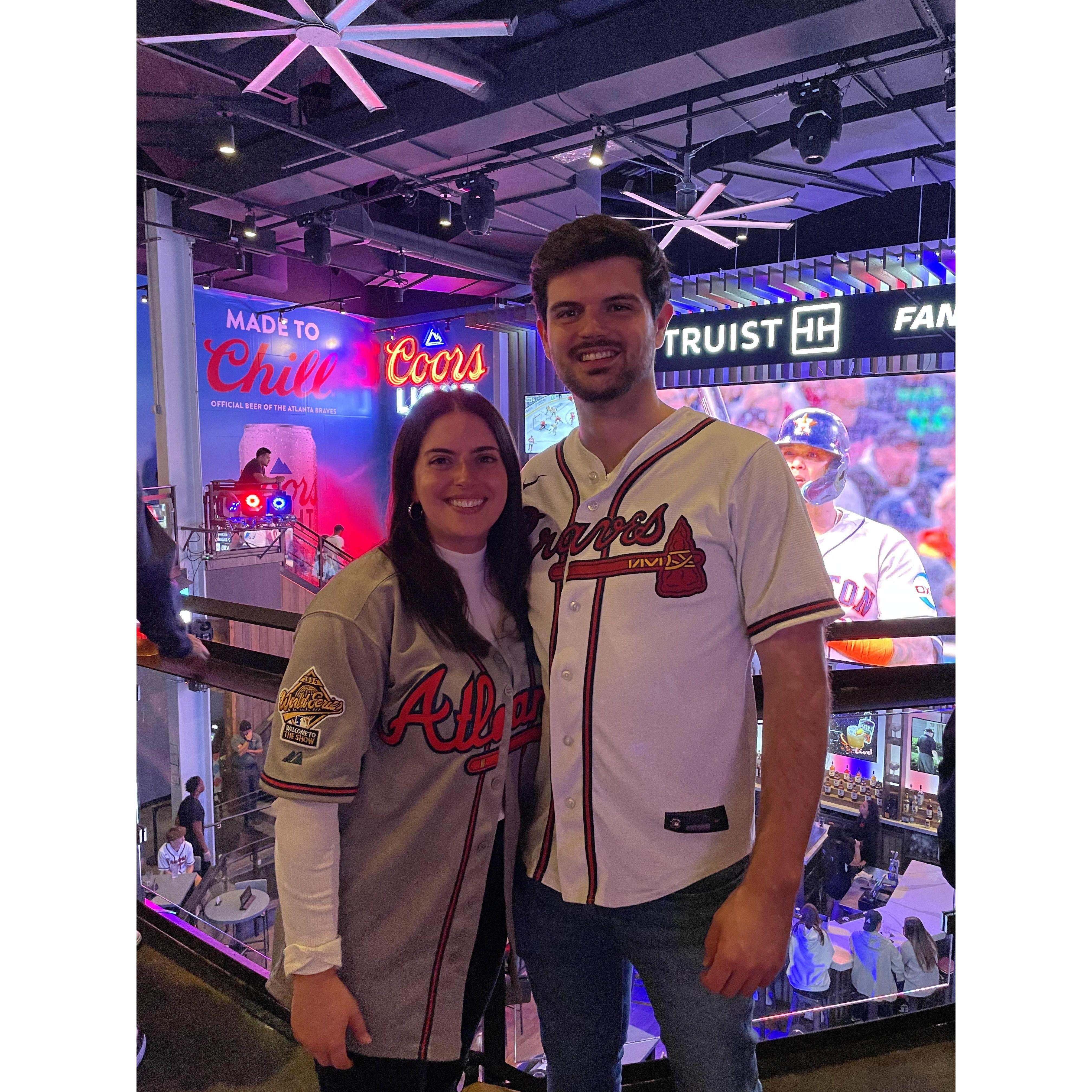 Cheering on the Braves during the postseason