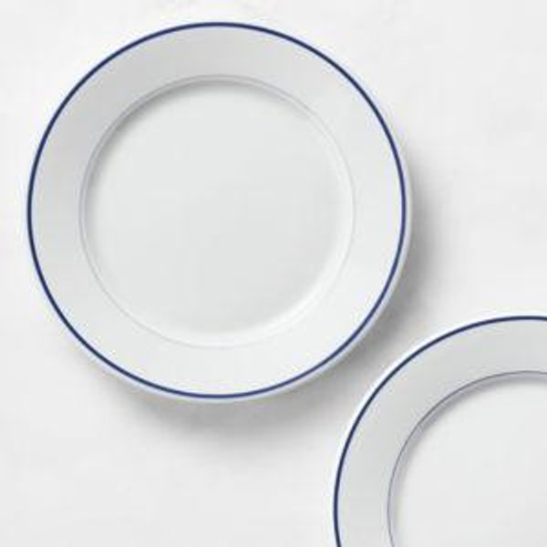 Apilco Tradition Blue-Banded Porcelain Salad Plates Set of 4
